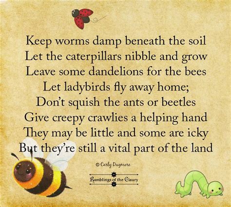 Our Insect Cousins Creepy Crawlies Bee Poem Animal Magic