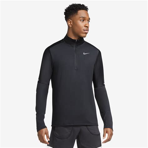 Nike Dri Fit Element Half Zip Top Blackreflective Silv Mens Clothing