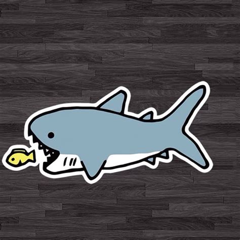 Aesthetic Shark Eats Fish Funny Cartoon Car Decal Sticker Carsoda