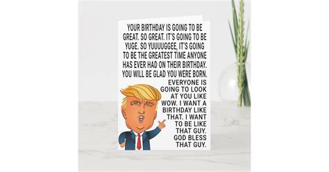 Funny Donald Trump Birthday Card Zazzle