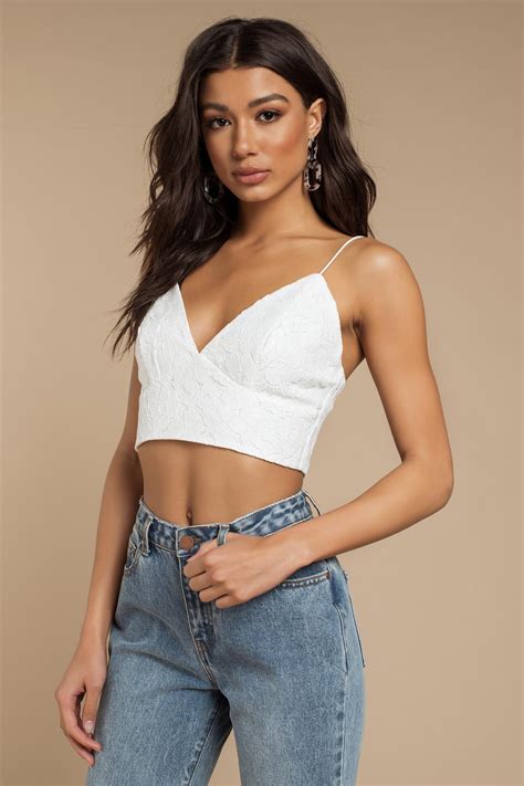 Tobi Crop Tops Womens Avery White Lace Crop Top White Theipodteacher