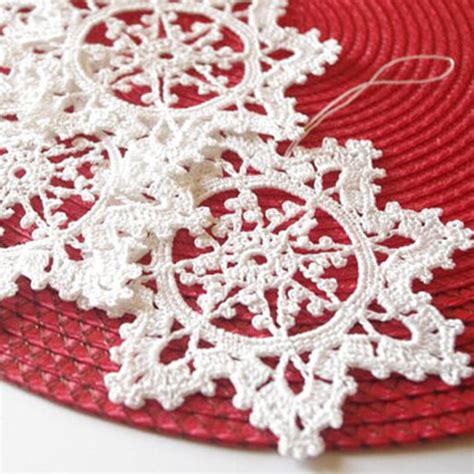 Crochet Snowflake Hanging Ornament Winter Decorations Crochet Ornaments