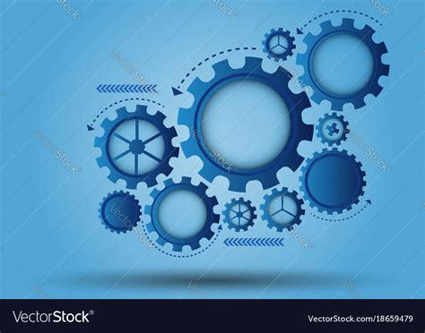 Blue Gear Abstract Background Royalty Free Vector Image