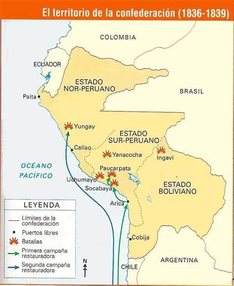 Nombres de los departamentos y capitales de.también es un mapa político, pues distingue las fronteras de las regiones así como los nombres. batallas confedereacion peru bolivia mapa