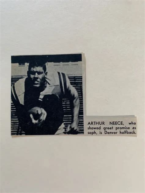 Arthur Neece Denver Pioneers 1960 Sands Football Pictorial Co Panel 1600 Picclick