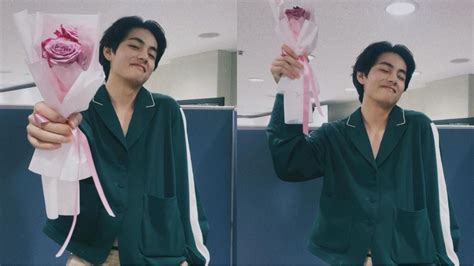 Army Special Scoop Bts Member V Spotted Giving Rose To Someone Special