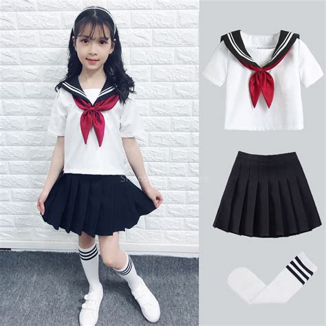 Kid Jk Sailor Dress 4pcs Girl Japanese Korean Orthodox