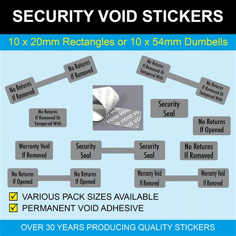 Warranty Void Tamper Evident Tamper Proof Security Seal Stickers