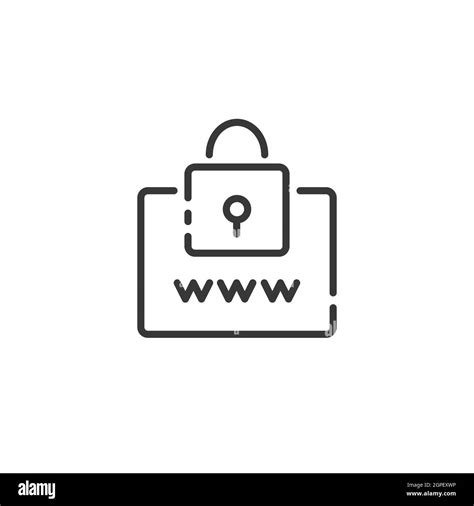 Secure Web Navigation Thin Line Icon Security Padlock Internet