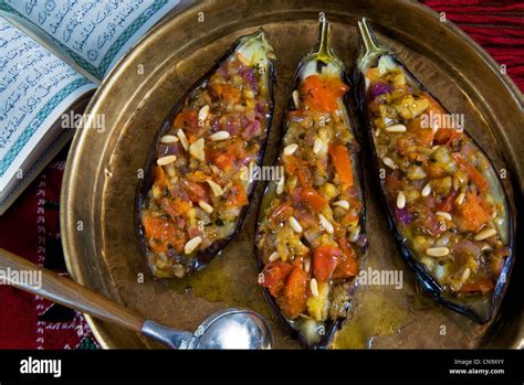 Imam Bayildi Eggplant Stuffed With Onion Garlic Pine Nuts And