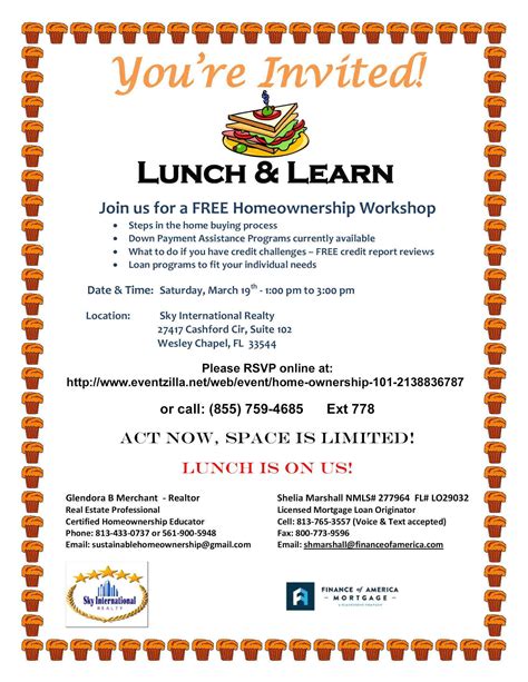 Lunch And Learn Invitations Real Estate Education And Seminars