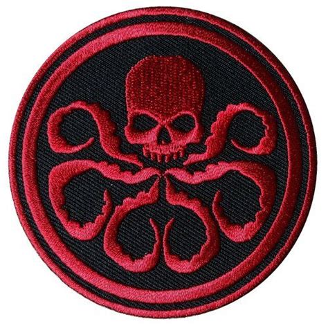 Captain America Hydrared Skull Red Embroidered Movie Aufnaher Patch