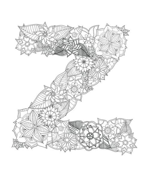 Kidsnfun Kleurplaat Alfabet Bloemen Moeilijk z