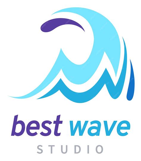 Premium Vector Blue Wave Logo Stylized Brand Identity Template