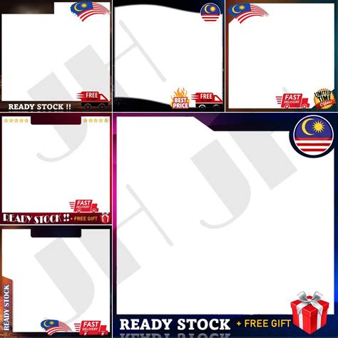 『ready Stock』10 Frames Dark Series Shopeelazada Product Frame Template