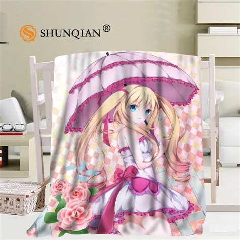 Custom Anime Girls Blanket Office Sofa Blanket Portable Soft Blanket