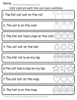 We have worksheets for many phonics topics, including consonant sounds, vowel sounds, initial consonants, cvc words, and more. CVC Fluency with Sentences | Phonics reading passages, Sight word fluency, Kindergarten reading ...