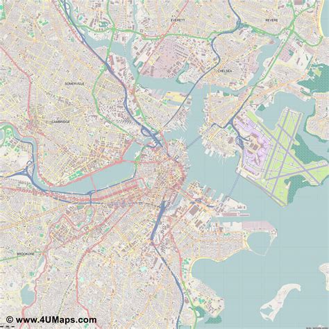 Boston Map Vector At Collection Of Boston Map Vector