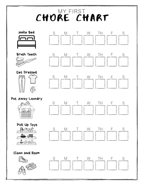 Chore Chart For 4 Year Old Printable