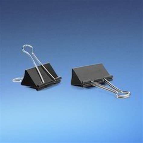 Black Stainless Steel Binder Clips With 51mm Size For Stationery Use