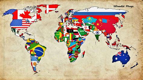 1920x1080 Map World Countries Flag Wallpaper And Background  936 Kb