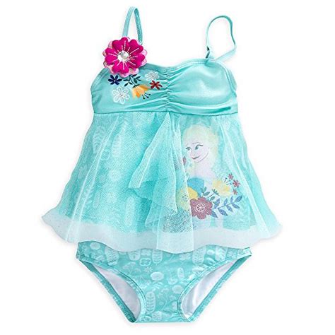 buy disney frozen elsa deluxe swimsuit for girls 2 piece size 4 blue online at desertcartuae