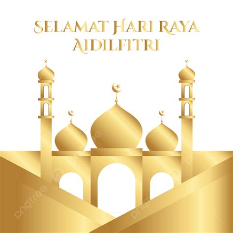 Hari Raya Aidilfitri Vector Hd Png Images Gold Template Selamat Hari