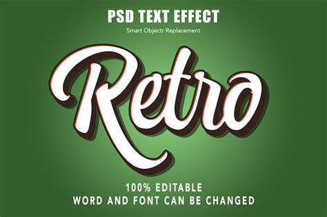 Premium Psd Editable Text Retro Font Style Text Effect