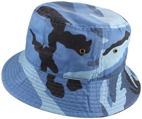 Gelante Gelante Bucket Hat Cotton Packable Summer Travel Cap Blue Camo S M Walmart