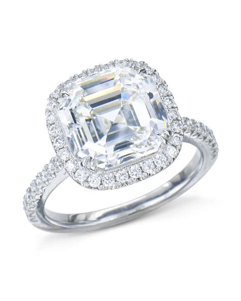 Asscher Cut Diamond Halo Engagement Ring Turgeon Raine