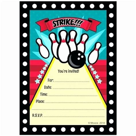 A Bowling Party Ticket With The Word Strike On It