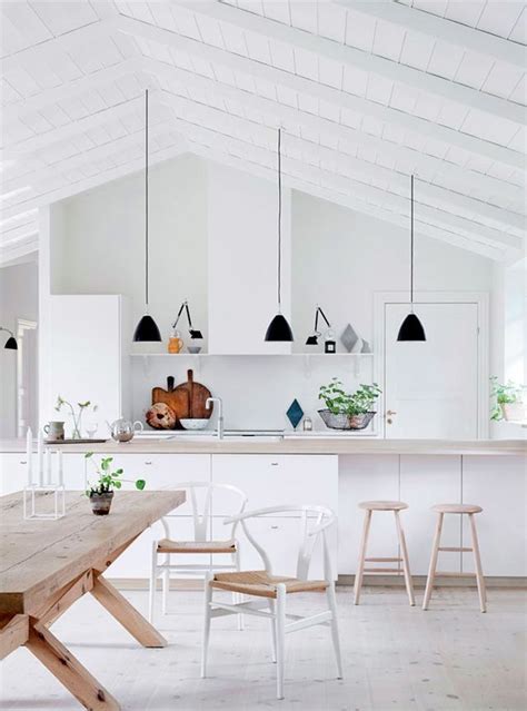Vaulted Ceiling Scandinavian Kitchen Design Scandinavian Kitchen