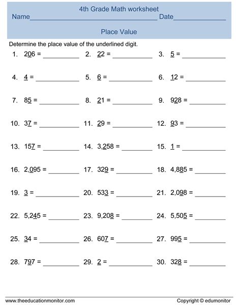 5th Grade Printable Place Value Worksheets 5th Grade Math Worksheets