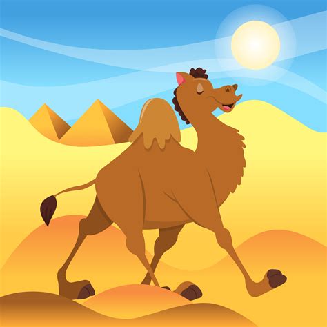 camello de dibujos animados caminando en el desierto del sahara 1924629