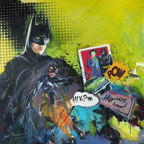 Batman Mixed Acrylic And Oil On Canvas 85x85cm Batman Painting