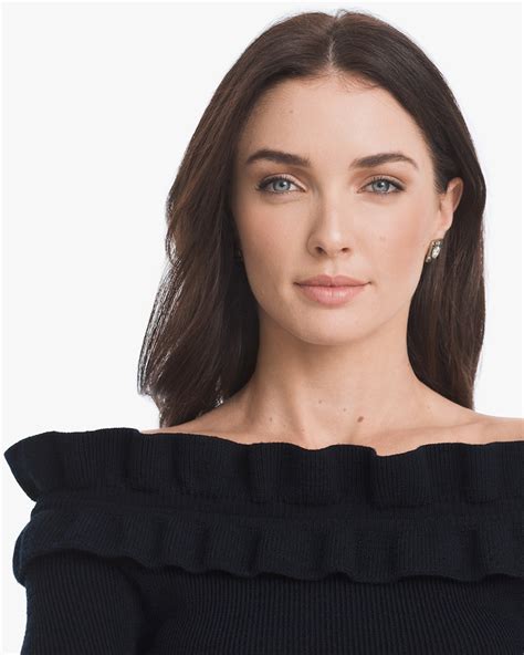 Off The Shoulder Ruffle Sweater White House Black Market