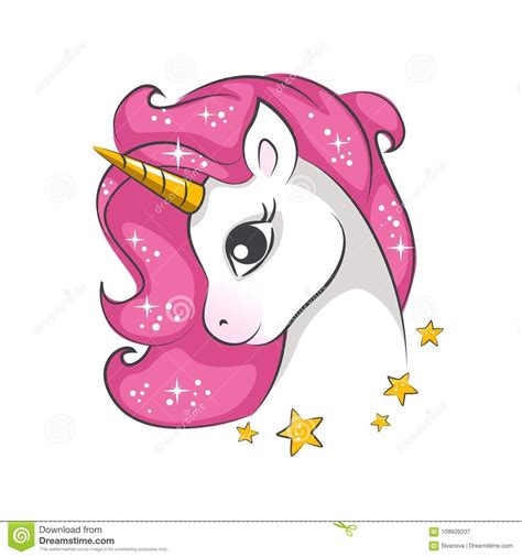 Cute Magical Unicorn Vector Design On White Background Print For T
