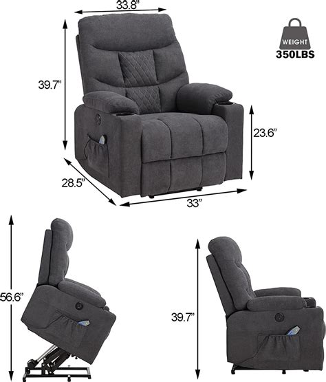 Buy Vuyuyu Power Lift Recliner Chairs For Elderly With Massage And Heating Linen Fabric Sleeper