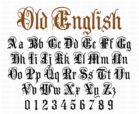 Old English Font Gothic Font Gothic Letters Old English Etsy Canada