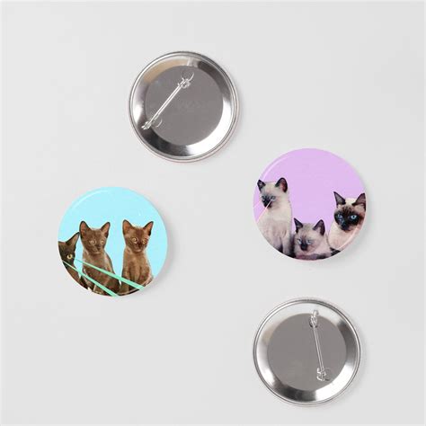 Cat Pins Button Badge Set Animal Badges Kitsch Kittens Etsy