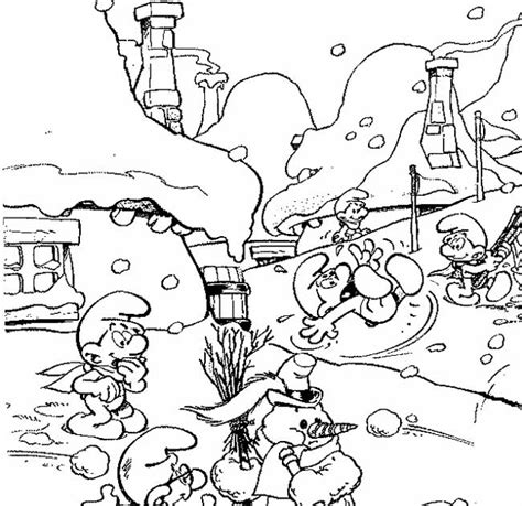 Mewarna07 Kleurplaat Kerst Smurf