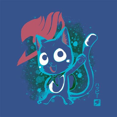 The Blue Cat Fairy Tail T Shirt Teepublic Anime Fairy Kunst