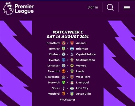 Premier League Fixtures For 20212022 Released Full Schedule Mysportdab
