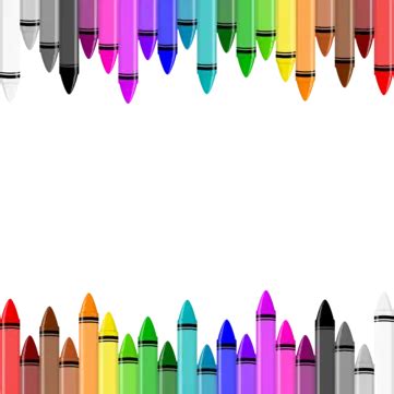 Colorful Crayon Border Sets Color Vector Colorful Crayon Borders