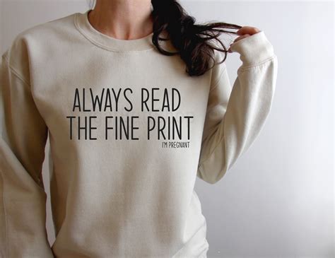 Always Read The Fine Print Im Pregnant New Mom Shirt Mom Shirt