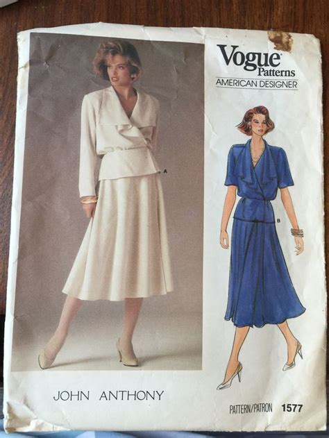 Vogue American Designer Sewing Pattern 1577 By John Anthony From 1985
