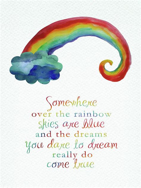 Somewhere over the rainbow — frank sinatra. Somewhere over the rainbow lyrics watercolor Digital Art ...