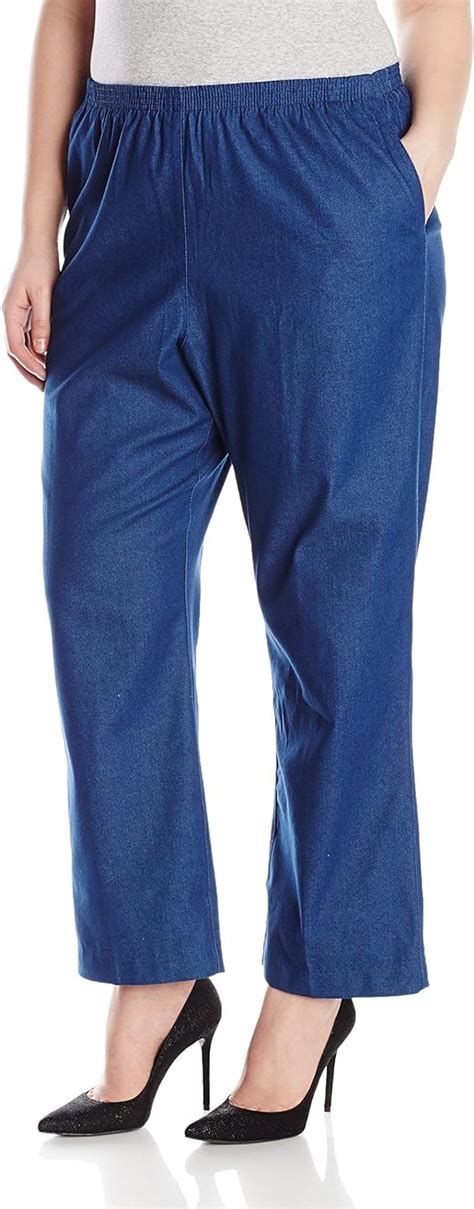 Alfred Dunner Womens Plus Size Denim Proportioned Medium Pant Amazon