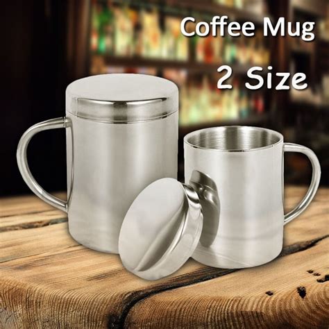 Stainless Steel Cup Lid Handle Cup Coffee Mug Insulated Coffee Cup
