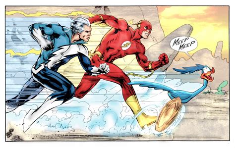 Mostly Comic Art — Quicksilver Vs The Flash Vs The Road Runner By